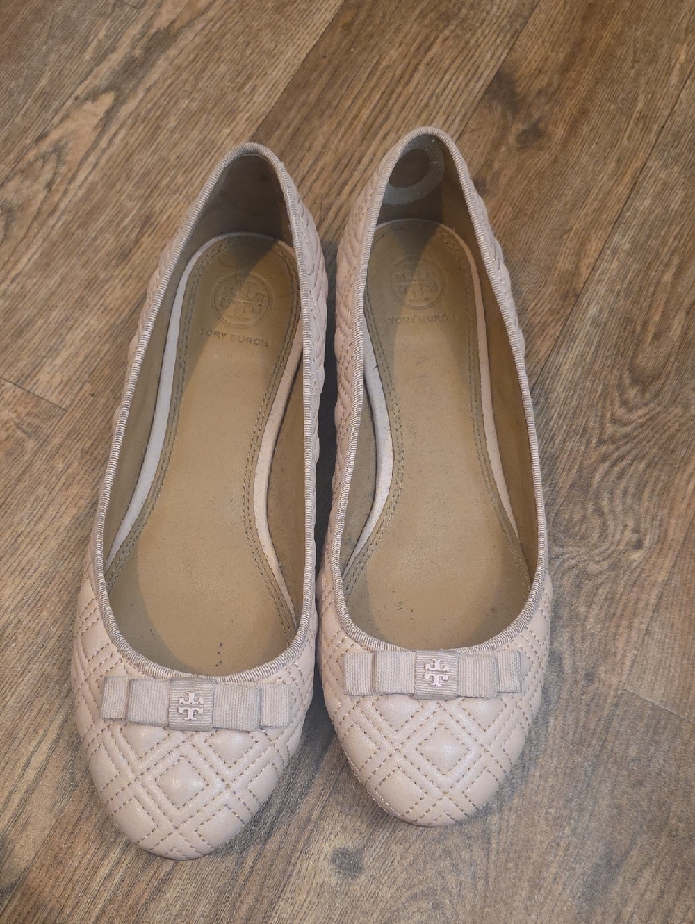 Tory Burch Quilted Ballet Flats in Pale Blush